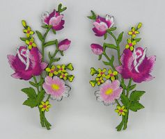 BLUMEN - Aufnäher - Aufbügler - Stickerei - 11,5x5,5cm