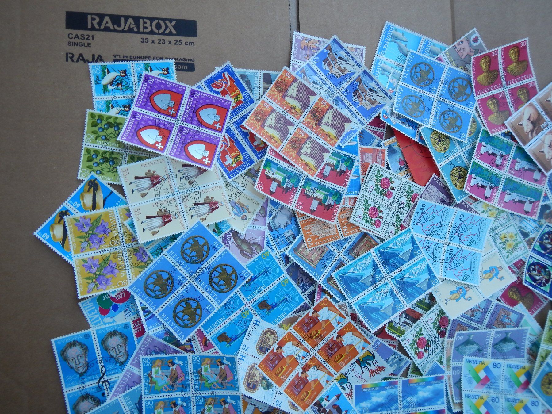 Alle Briefmarken: 1100 Viererblöcke CH – Gebraucht aus Aarwangen von Suomo48 7
