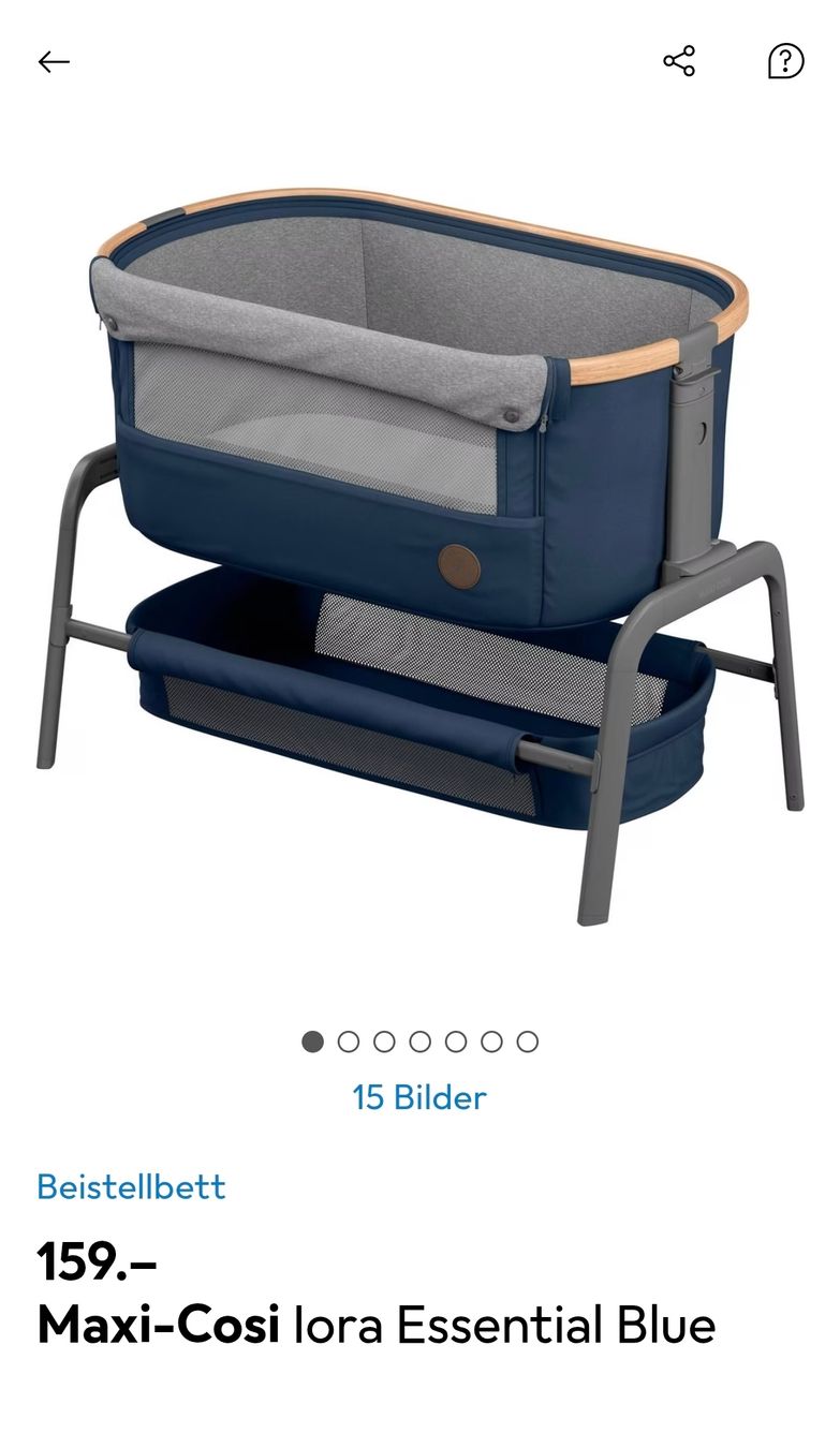 Letti: Maxi-Cosi Beistellbett Essential blue – Usato da Hermiswil venduto da Volvorine