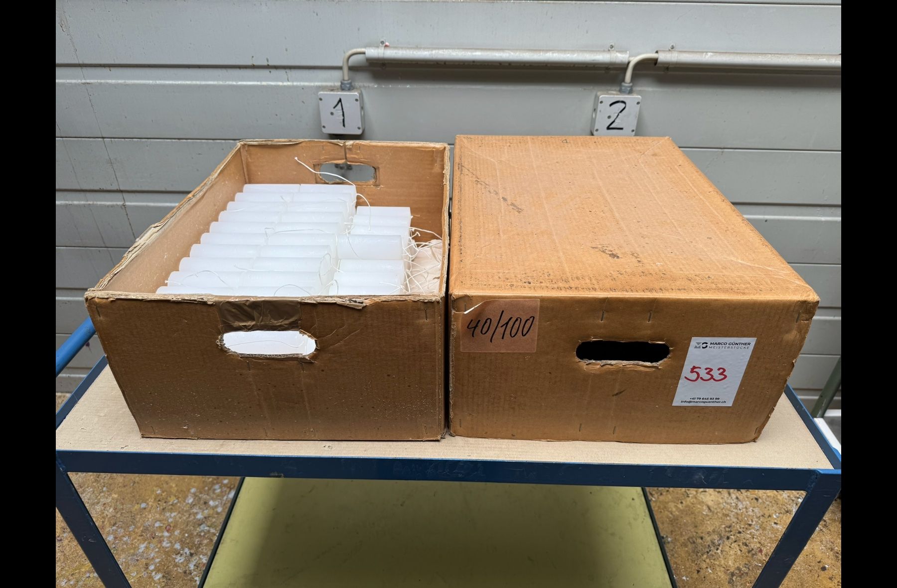 Bougies: 533 Posten Raureifkerzen aus Liquidation – D'occasion à Derendingen par Meisterstuecke 1