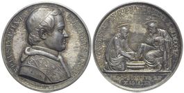 Rom, Pius IX., Silbermedaille A. V (1850) RR!