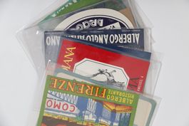 Vintage Hotel und Reise Labels Konvolut 12 Stück