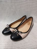 Varese Leder Ballerinas Gr.39, beige schwarz, Top!