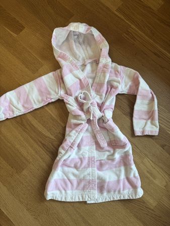 Accappatoio bimba rosa a righe, taglia 98/104 cm
