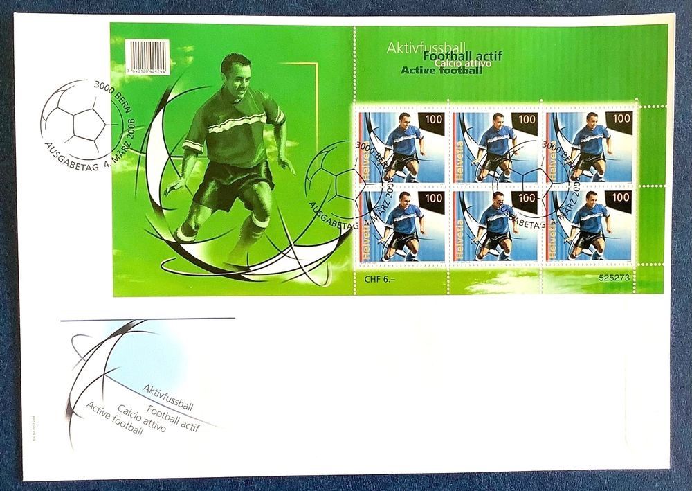 Tutti i francobolli: 2008 - FDC Kleinbogen Aktive Fussball – Nuovo (secondo la descrizione) da Liestal venduto da Skunk02