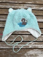 Baby Mütze Plüsch hellblau Grösse 45