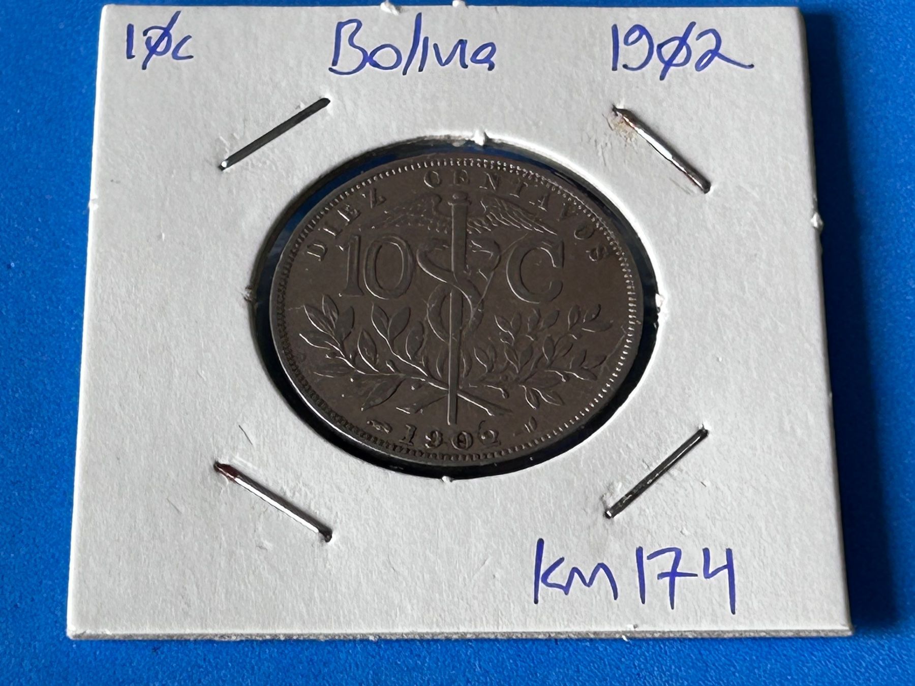 Tutti le monete: Bolivia - 10 Centavos 1902 – Usato da Corcelles NE venduto da AJKader 8