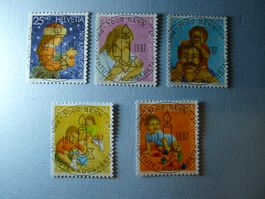 1987 Weihnachtsmarken J302-306 ET Vollstempel