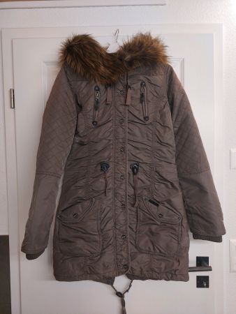 Warmer Wintermantel Drei Master mit Pelzkragen Gr. M