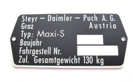 Puch Maxi S Typenschild, Steyr-Daimler-Puch