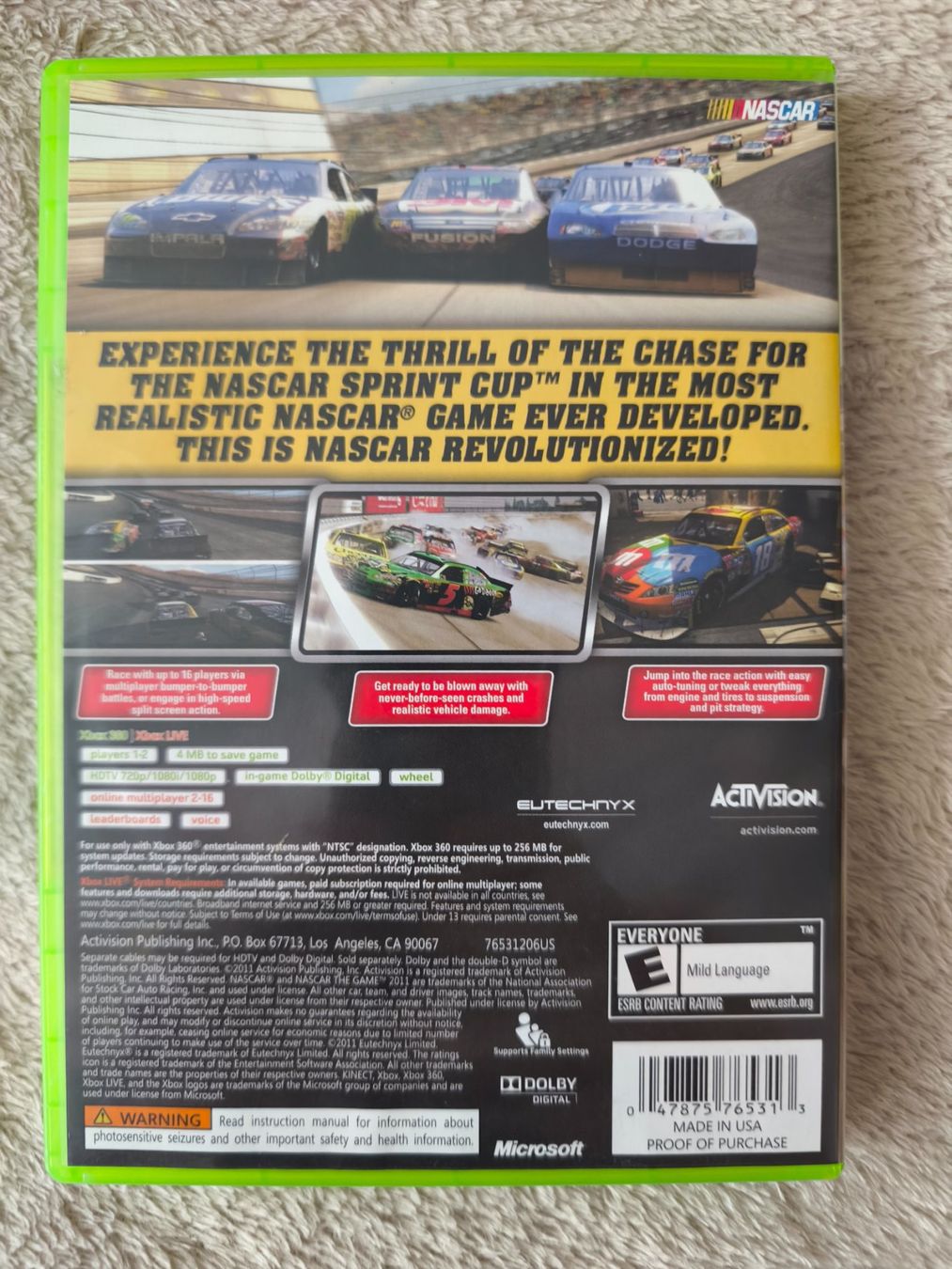 Microsoft Giochi: NASCAR 2011 THE GAME XBOX 360 NTSC – Usato da Winterthur venduto da Dr.Pepper01 1
