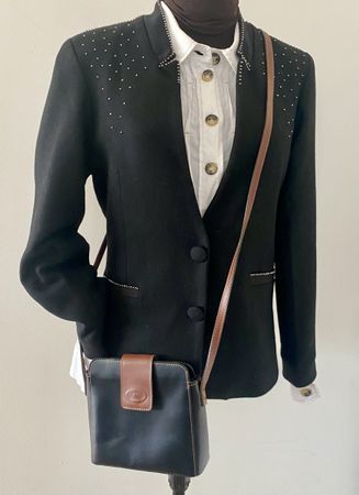 Schlichte schwarze Umhängetasche - GIORGIO Made in Italy