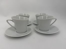 4 Espressotassen/ Tassen mit Unterteller