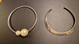 2x toller Halsschmuck für Ferien, Perlen-Halsreif u. Collier