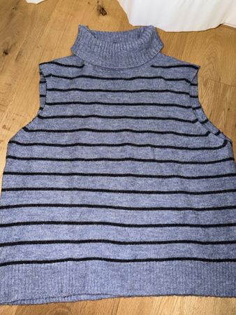 Chicorée Strickweste Gr. L Blau/Schwarz - Herbst Look!