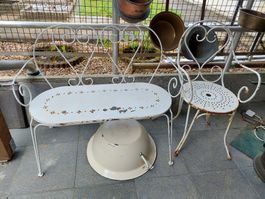Vintage Gartenbank+ Gartenstuhl