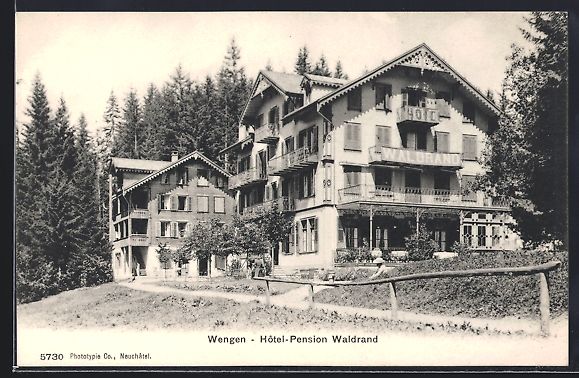 Cartoline postali: AK Wengen, Hotel-Pension Waldrand – Usato da Berlin venduto da bartko-reher
