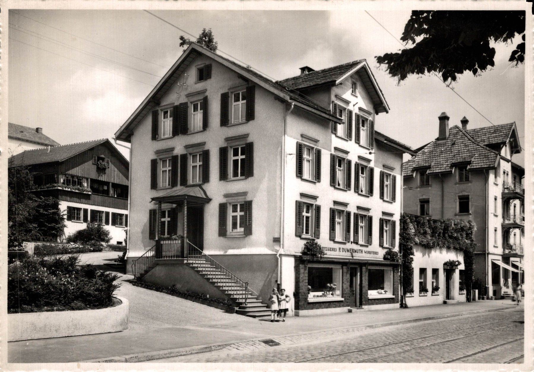 Cartoline postali: Metzgerei F. Dumermuth, Wursterei – Usato da Bronschhofen venduto da Astore