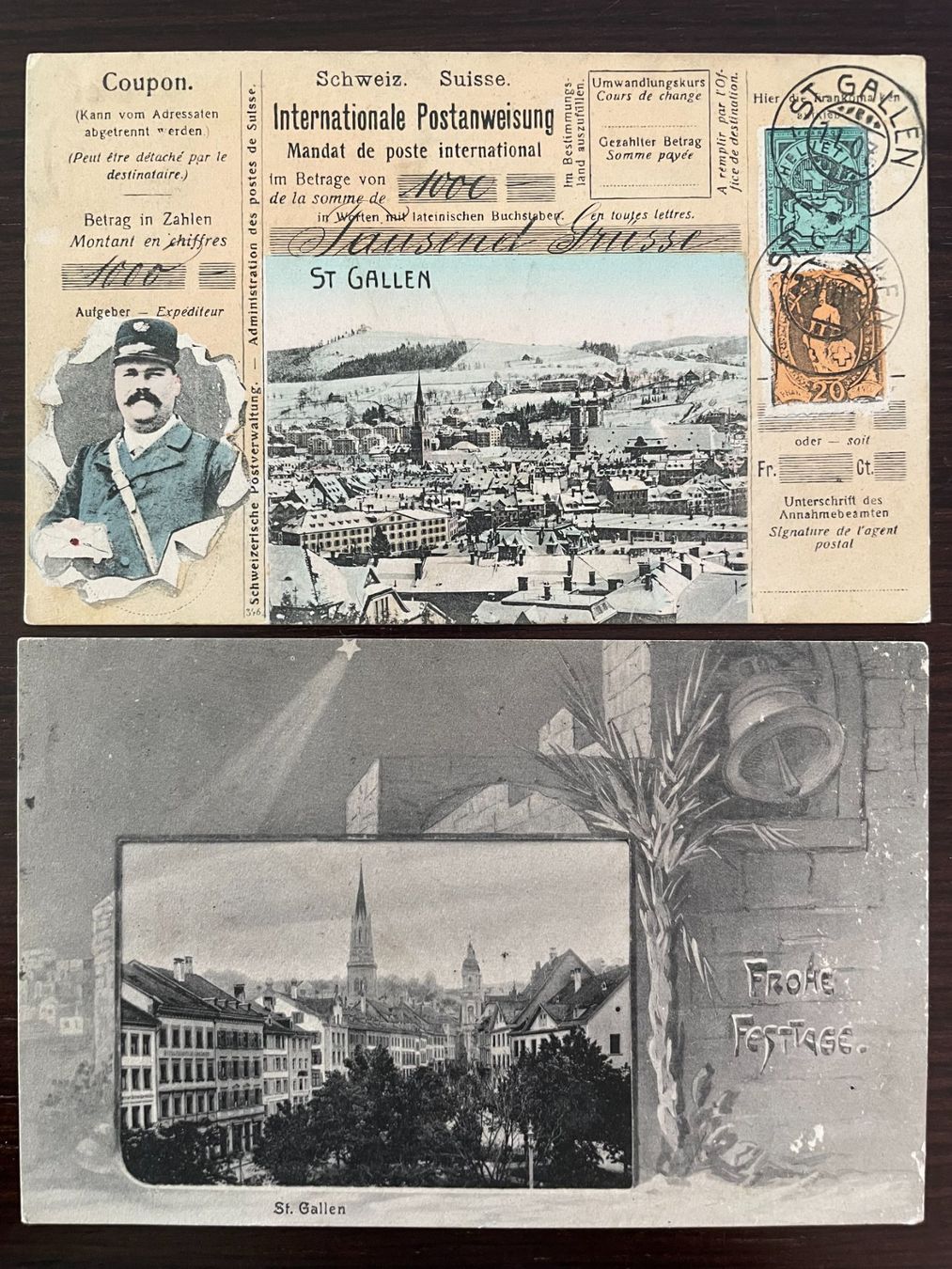 Cartoline postali: ST. GALLEN 9 SPEZIELLE Ansichtskarten, Jugendstil – Usato da Wald ZH venduto da TLILEF 5