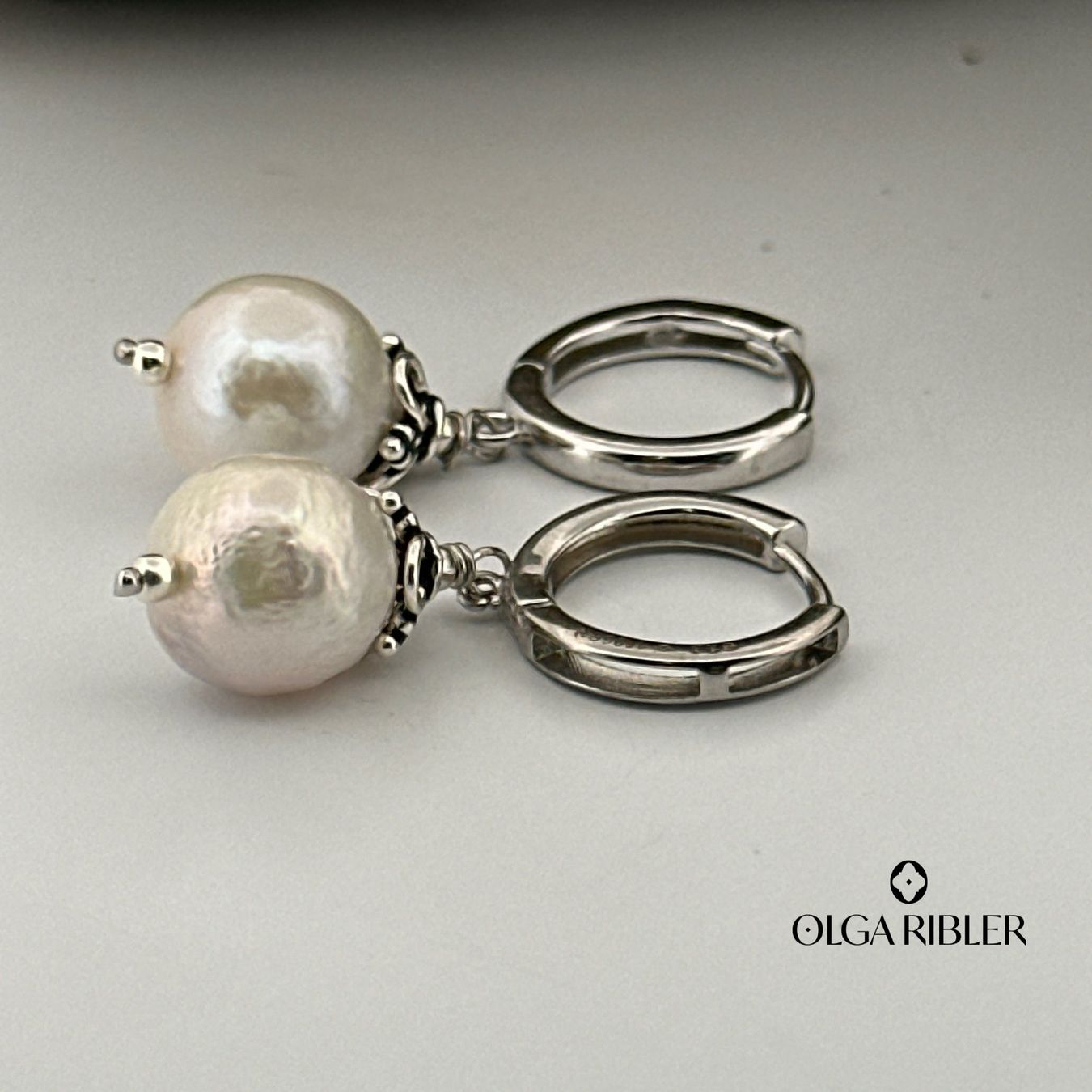 Olga Ribler Orecchini pendenti & Orecchini a lobo: Creolen - Perlen Charms - Sterling Silber 925 – Nuovo (secondo la descrizione) da Luzern venduto da Schmuckoutlet 5