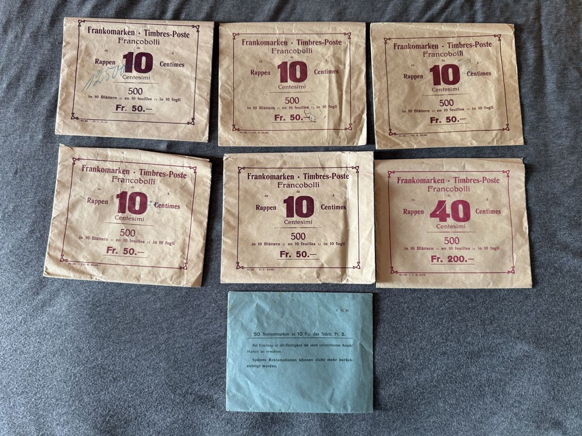 Buste & buste per spedizione: Briefumschläge Wertzeichenkontrolle, alte Briefmarkencouvert – Usato da Affoltern am Albis venduto da jonas1009