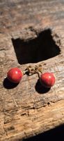 Rote Koralle Ohrstecker 9.7mm Kugeln echt Gold 585 14 Karat