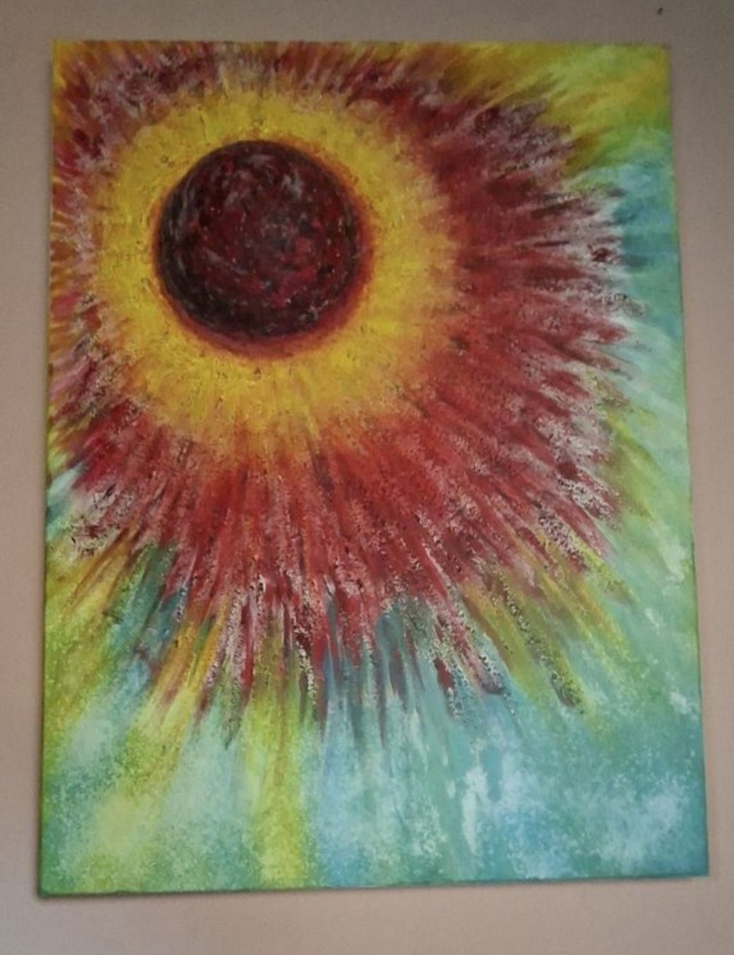 Dipinti: Gemälde Abstrakte Sonnenblume 3D handmade 60×80 – Nuovo (secondo la descrizione) da Riehen venduto da Steinbock1970