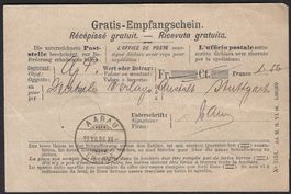 Empfangsschein, 1906