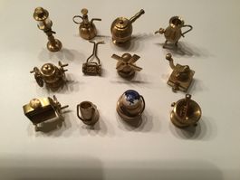 Miniatur Messing-Set, 12-teilig, Vintage, guter Zustand!