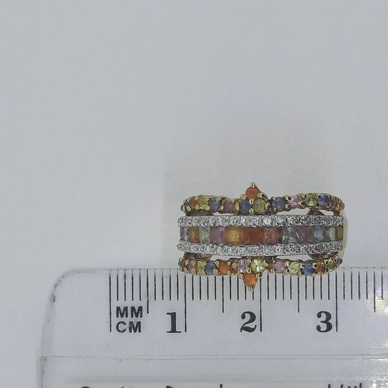 Anelli: Hochwertiger Goldring mit prächtigen Edelsteinen – Usato da Unterägeri venduto da Altgoldschmuck 9