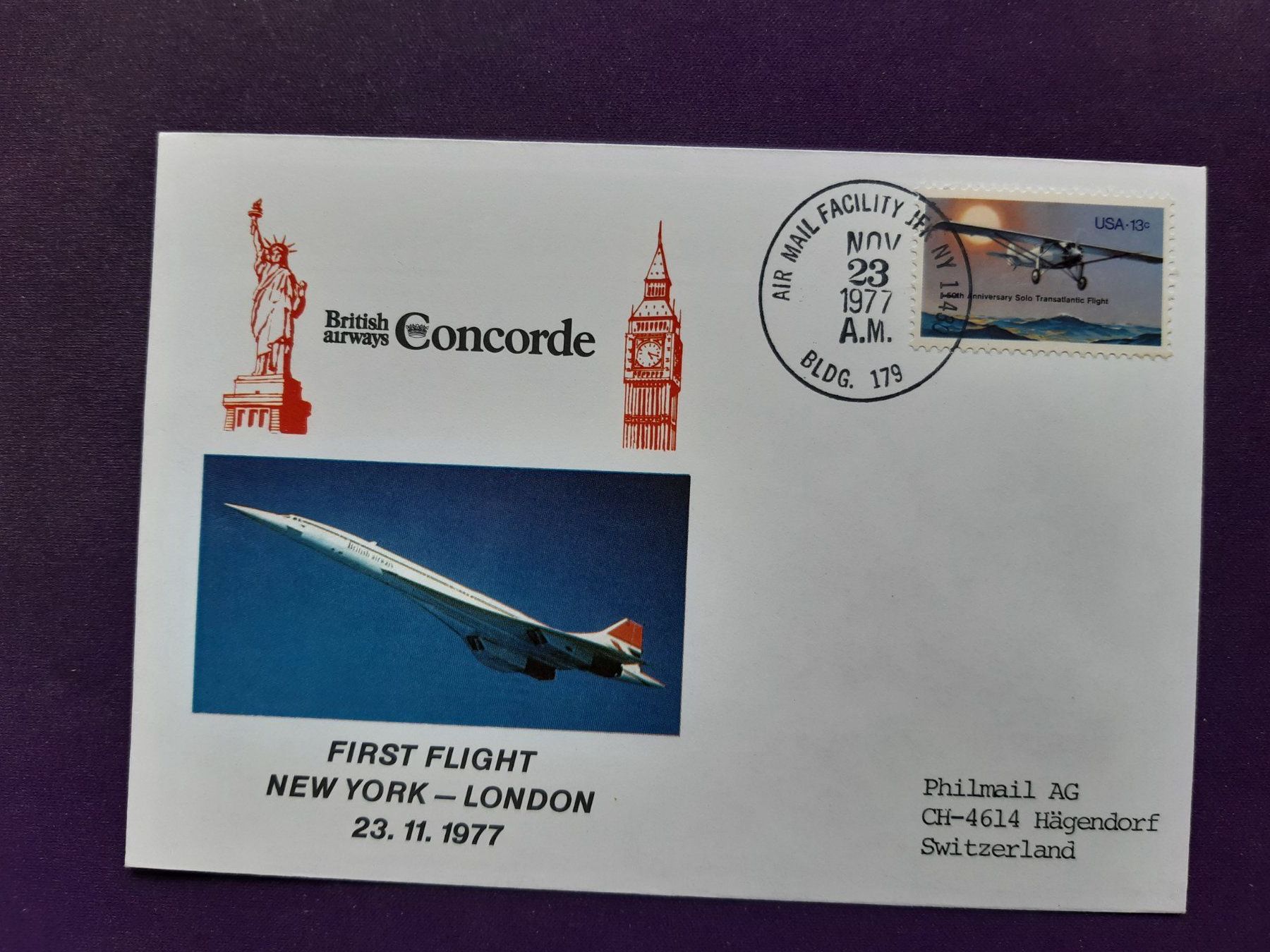Alle Briefmarken: Erstflugbrief CONCORDE BA New York - – Neu (gemäss Beschreibung) aus Wangs von weisstannen01