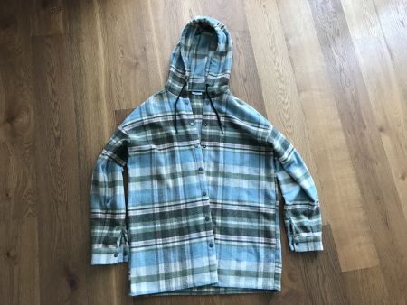 Damen Flanell Hemd Jacke mit Kapuze, Gr. S