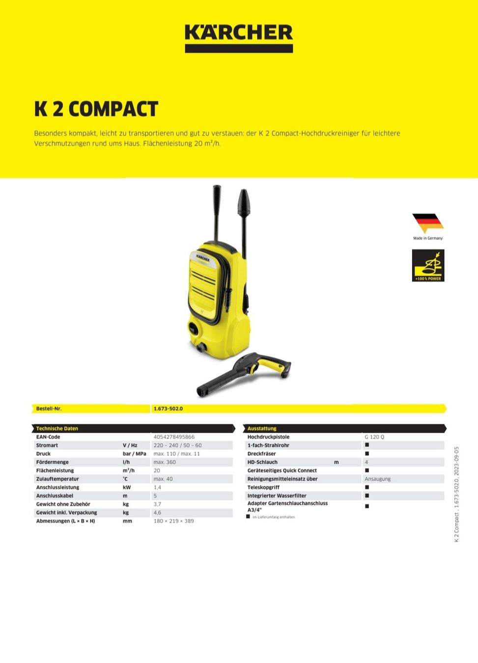 Kärcher Idropulitrici ad alta pressione: Kärcher K2 Compact – Usato da Davos Dorf venduto da ramona110893