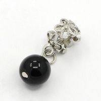 2 Anhänger platinbeschichtet schwarz 28mm