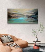 Abstrakt mit Texturen Landschaft, Seascape, Unikat, 120x60cm