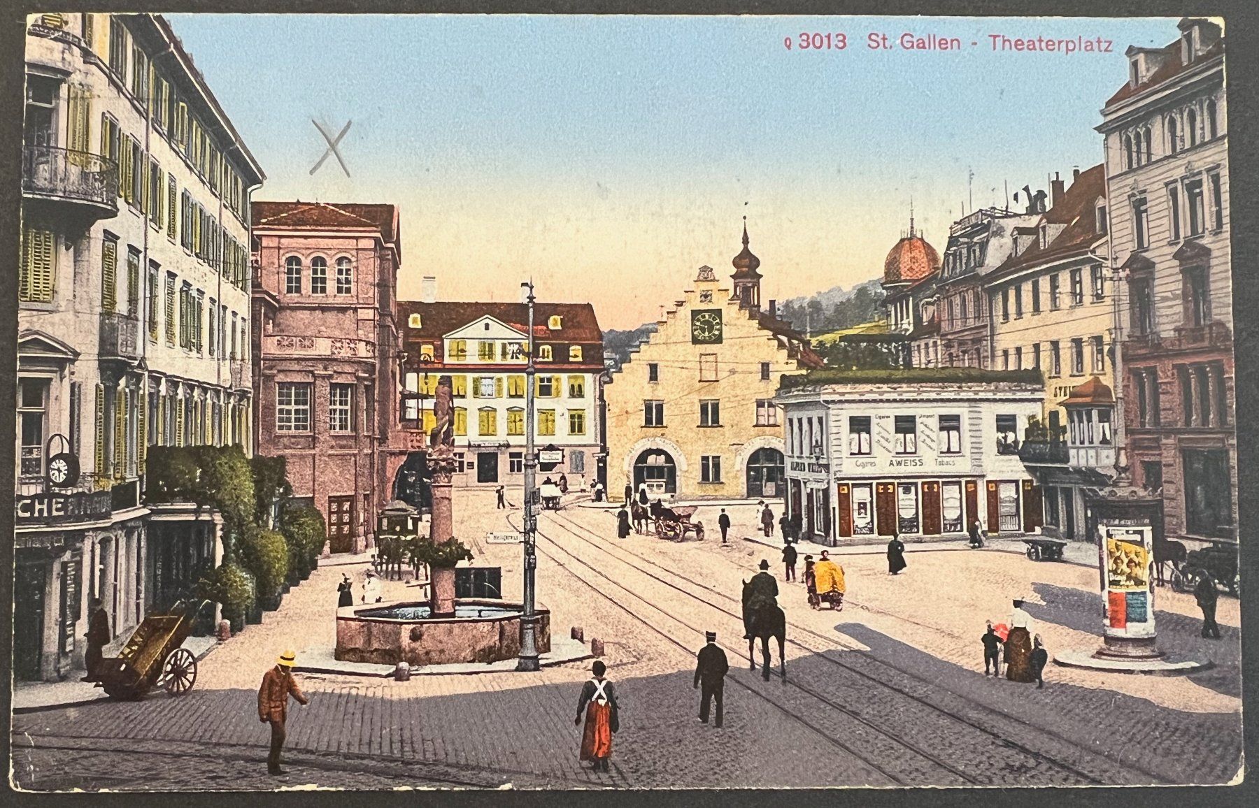 Ansichtskarten: Ansichtskarte St. Gallen Theaterplatz 1919 – Gebraucht aus St. Gallen von Cheirodon