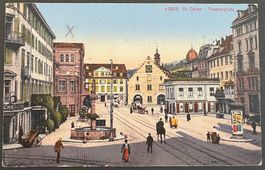 Ansichtskarte St. Gallen Theaterplatz 1919