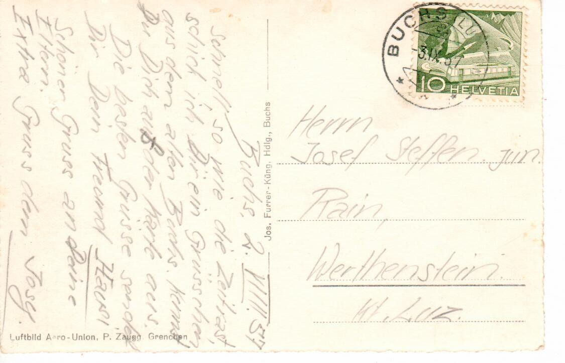Ansichtskarten: Buchs LU 1957 – Gebraucht aus Wolhusen von Curver9 1