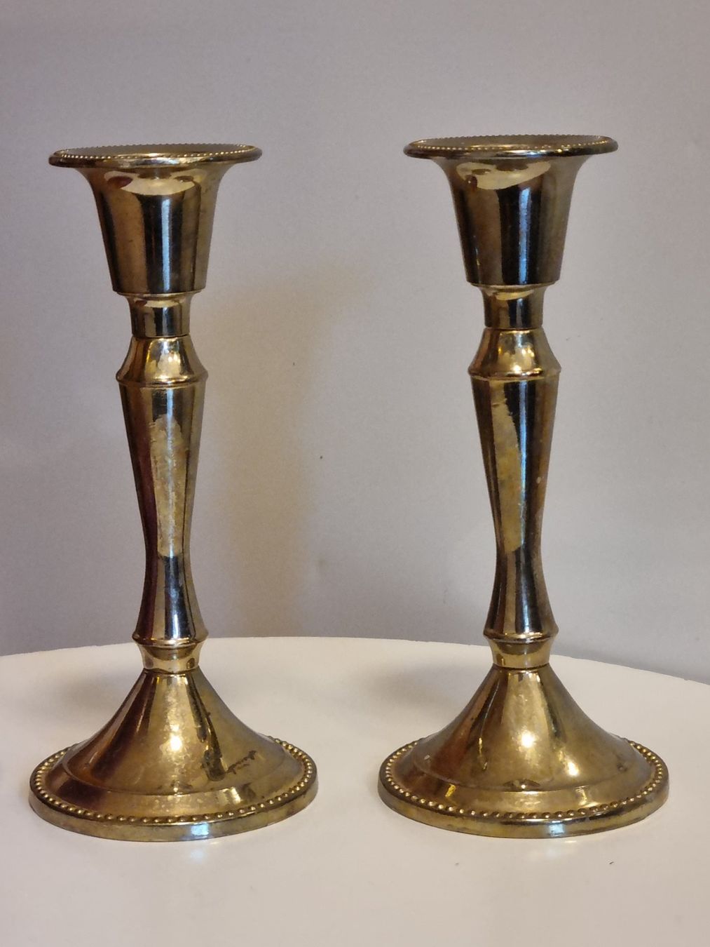 Portacandele: Paar Vintage Kerzenständer messingfarben 14 cm – Usato da Scharnachtal venduto da devin03 2