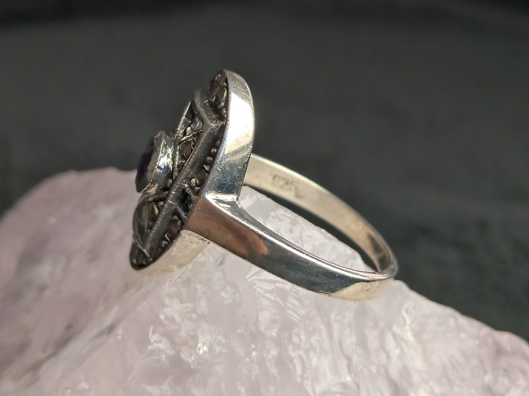 Ringe: Ring Silber 925 mit lilafarbenem Stein – Gebraucht aus Istighofen von Ringparadies 2