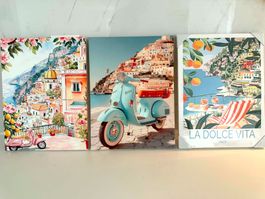 3 Wandbilder modern neu Italien Flair 🇮🇹