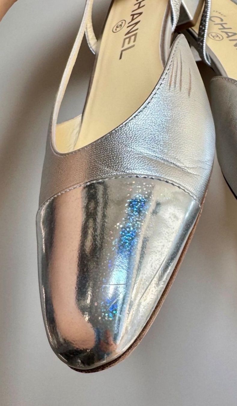 Chanel Scarpe da donna: Chanel Slingbacks Silver, Size 38,5, Great Condition! – Usato da Münchenstein venduto da mag_ck5y 5