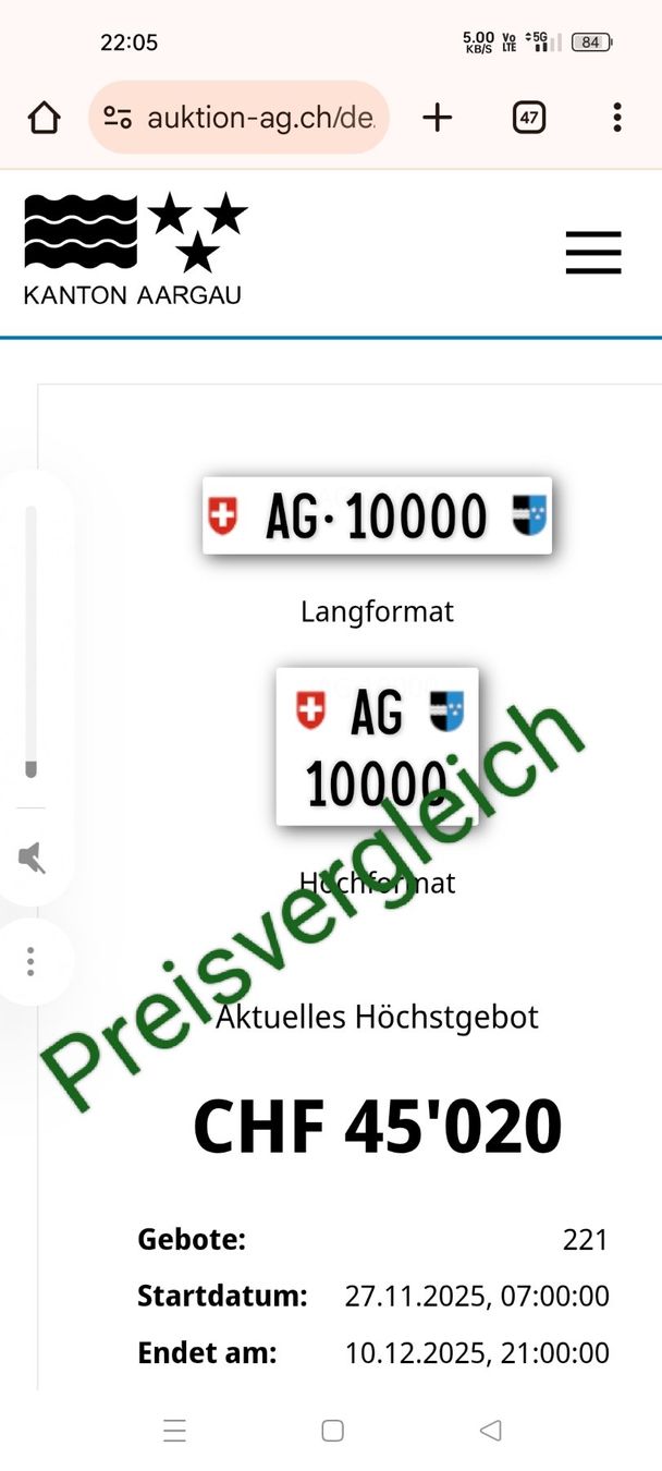 Insegne: Kontrollschild TG 10000 – Nuovo (secondo la descrizione) da Oberwangen TG venduto da danbit88 1