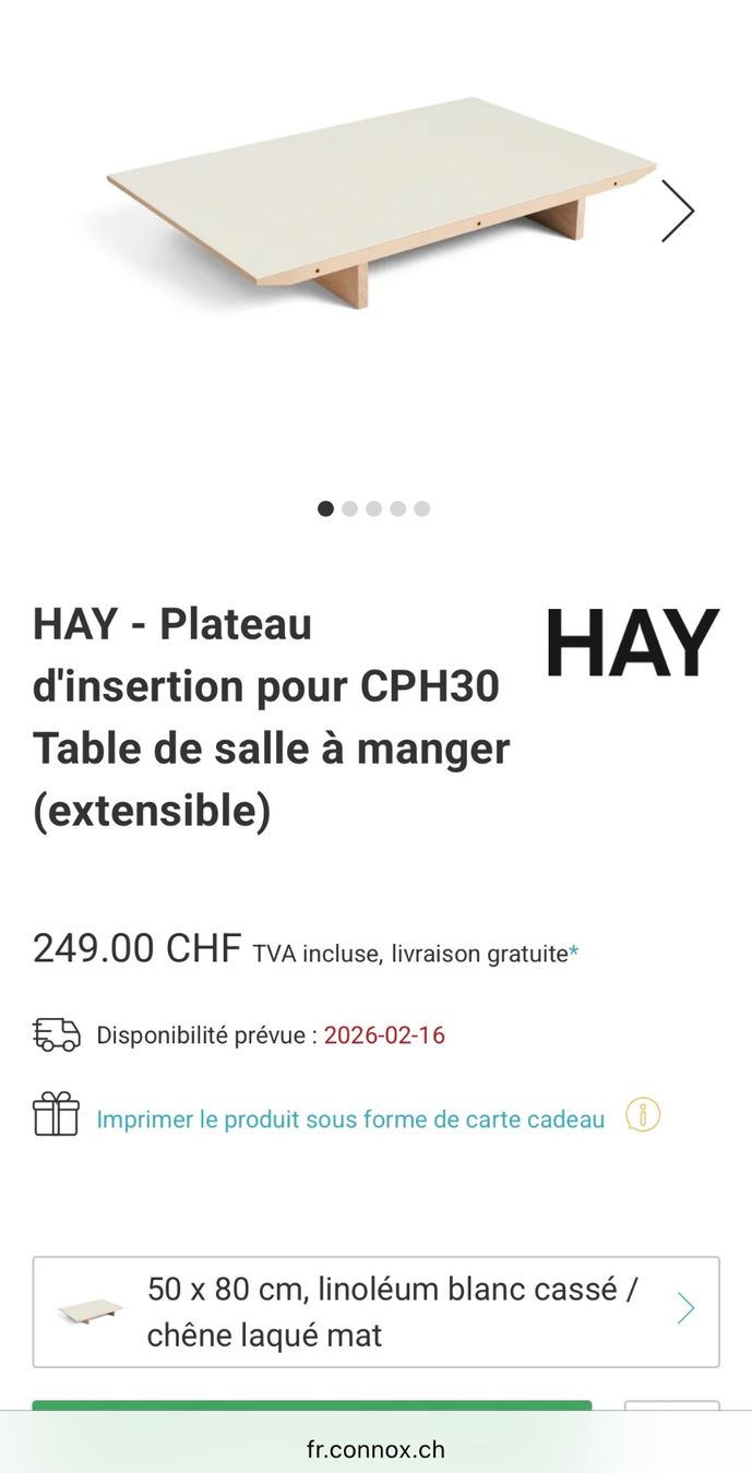 Tavoli: Hay table à manger chêne CPH30 extensible avec plateau – Usato da Genève venduto da He364 3