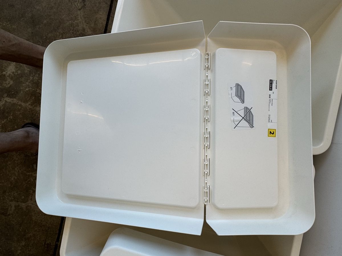 Transportkisten: Ikea SORTERA 5 Sortierbehälter mit 2 Deckel, beige, 37L. – Gebraucht aus Zürich von Nobs1 4
