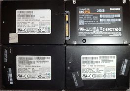 4x Samsung SSDs (250GB & 256GB)
