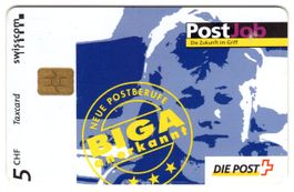 5 CHF PostJob (deutsch) - seltene Chip Geschenk Taxcard