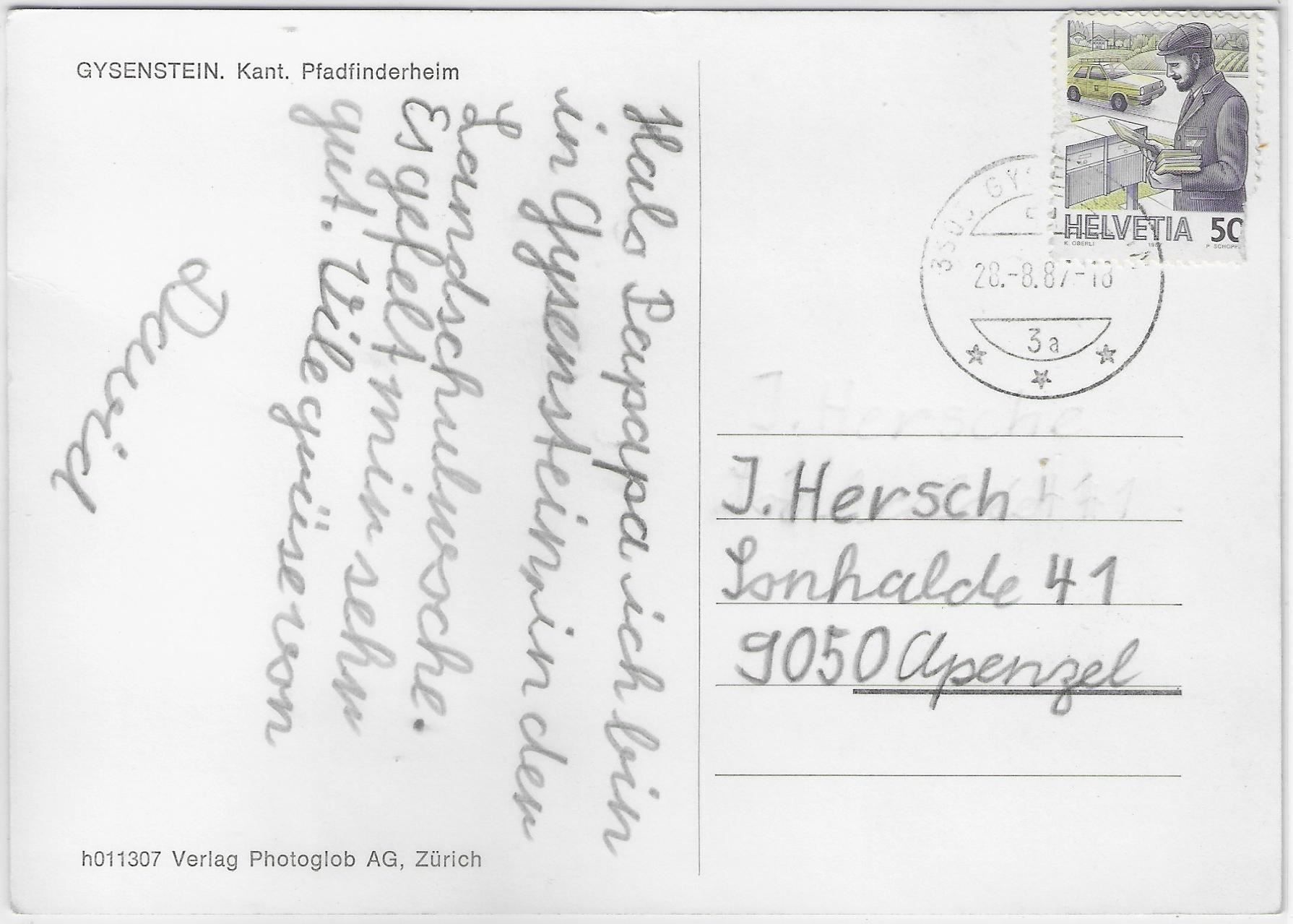 Cartes postales: Gysenstein Kant. Pfadfinderheim - Blick – Antique à Ettingen par Kartenplanet 1