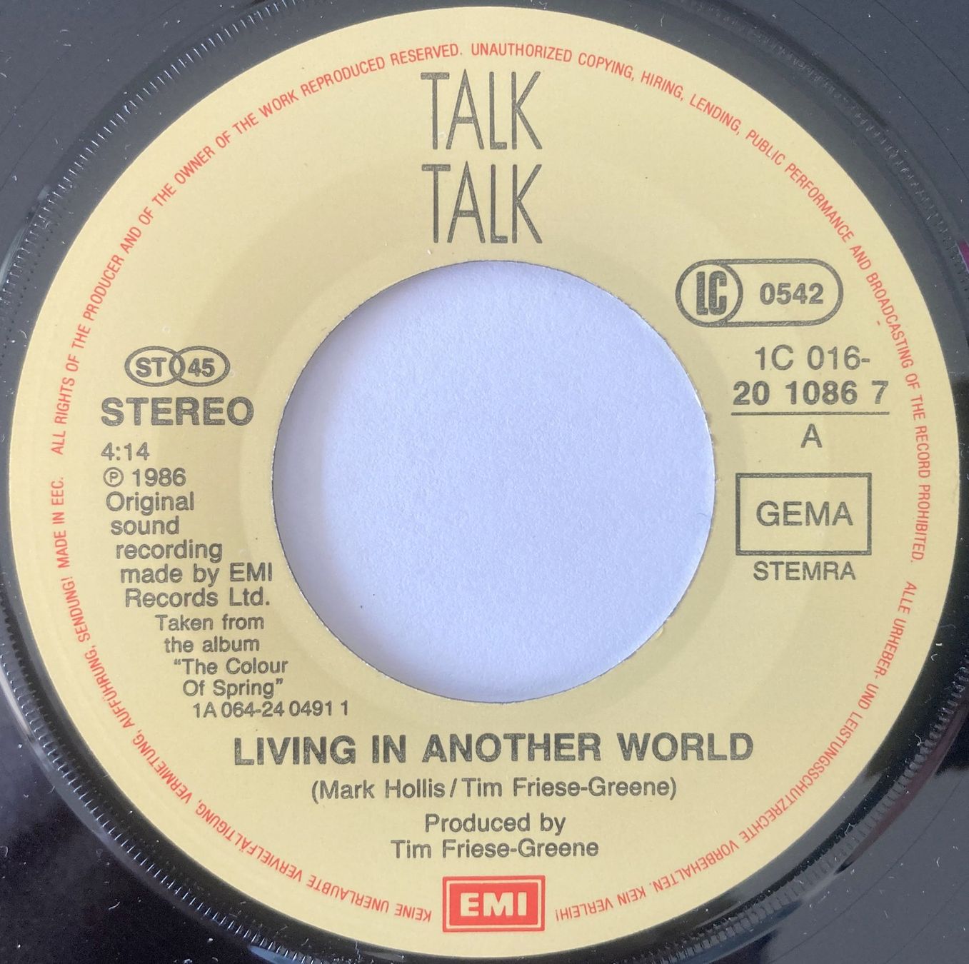 Vinyles: TALK TALK - LIVING IN ANOTHER WORLD – D'occasion à Bottens par hotter-than-hell 2