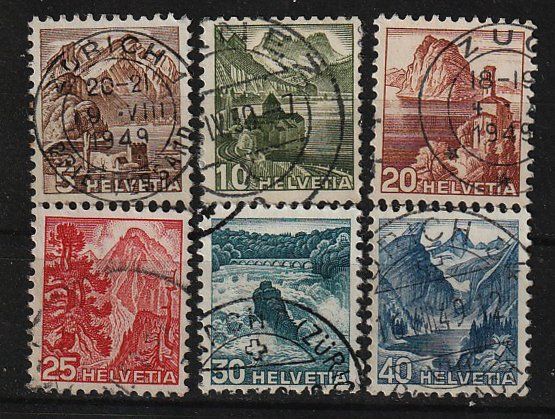 Tutti i francobolli: 1948 Serie Landschaftsbilder Farbänderung – Usato da Arlesheim venduto da gaugi43